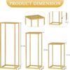 Wedding Centerpieces for Tables with Mesh Plates, 2 Pcs Metal Flower Vases for Centerpieces, 15.7In Column Geometric Pedestal Stand Plant Stand for Party, Weddings, Festival, Home Decor, Gold - Image 6