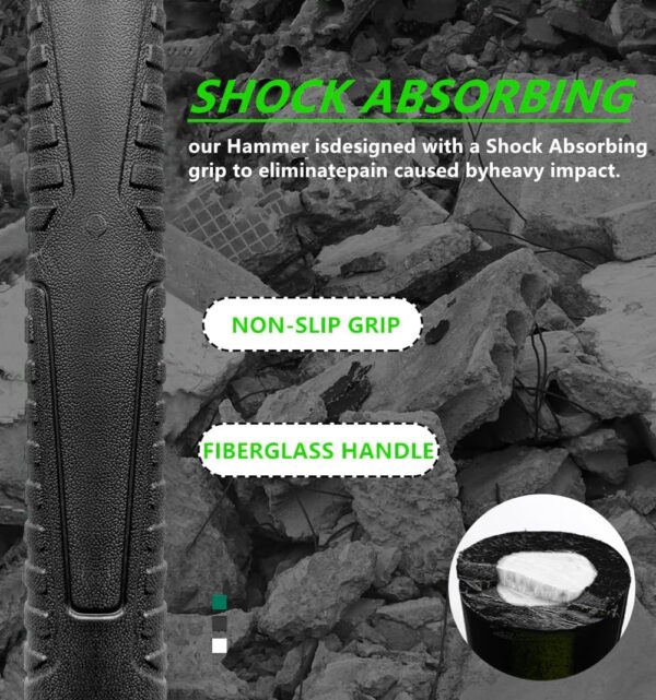 Garden Pick Cutter Mattock, 36" Heavy Duty Pick Axe with Forged Heat Treated Steel Blades Hoe for Weeding, Prying and Chopping, Digging Tool with Fiberglass Handle (5Lb-With 36" Fiberglass Handle) - Image 3