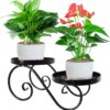 Planter Stand,Metal round Potted Plant Stands Indoor&Outdoor Multiple ,Modern Flower Pot Stand Holder Rack Planter Display for Home,Kitchen,Patio,Garden, Corner, Balcony and Bedroom