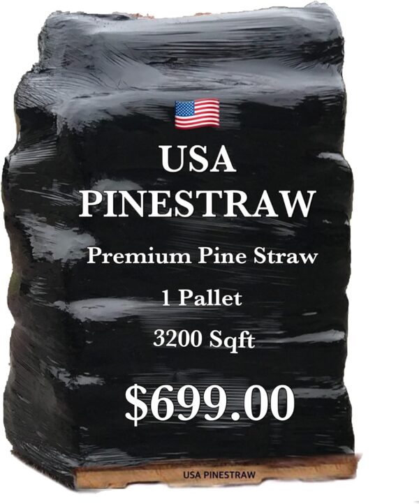 USA Pine Straw - Pine Needle Mulch - Premium Long Needle - Covers (Covers 3200 Sqf- 1 Set)