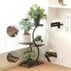 Plant Stand Indoor 4-Tier Wrought Iron Green Plant Stand Use Office Home Décor, Wood(S Style) - Image 2