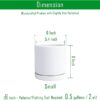 Set of 2 Plants Pot, 6 Inch Ceramic Planter Pot for Plants with Drainage Hole and Saucer, White, 94-V-S-1 - Image 3