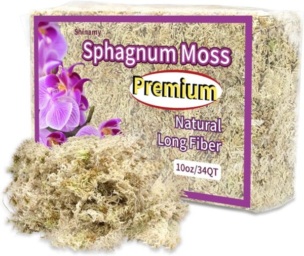 36 Quart Premium Natural Long Fiber Sphagnum Moss for Orchid, Good Potting Mix for Carnivorous Plants and Staghorn Ferns, 10 Oz