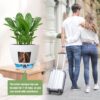 Large Self Watering Pots, 12/10/9 Plastic Planters with High Drainage Holes and Deep Reservoir for Indoor Outdoor Garden Plants and Flowers, White - Image 6