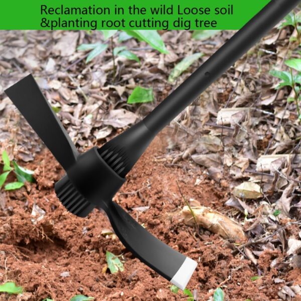 Garden Pick Cutter Mattock, 36" Heavy Duty Pick Axe with Forged Heat Treated Steel Blades Hoe for Weeding, Prying and Chopping, Digging Tool with Fiberglass Handle (5Lb-With 36" Fiberglass Handle) - Image 9