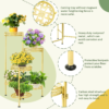 Plant Stand Indoor Outdoor 6 Tier 35.5'' Tall Metal Plant Rack Organizer 6 Flower Pot Holder Shelves Planter Display Storage Bathroom Office Living Room Balcony Corner(Gold) - Image 3