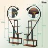 5 Tier Plant Stand Indoor with Grow Lights - Half Heart Shaped Plant Stands for Indoor Plants Multiple, Plant Shelf with 4 Hanging Hooks - Display Stand for Home Decor, Living Room, Balcony - Image 6