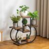 Plant Stand Indoor Creative Heart Shape Plant Stand Indoor, Outdoor Wood Plant Stands for Multiple Plants, Tiered Plant Shelf Table Plant Pot Stand for Living Room - Image 2