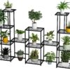 Metal Plant Stand, 13 Tiers Multifunctional Plant Stands for Indoor Plants, Decorative Black Steel Plant Shelf for Indoor Patio Garden Balcony and Yard (13 Tiers 15 Pots DIY)