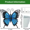 Set of 3 Butterfly Wall Hanging Planter Decor Art, Metal Wall Mounted Planters Garden Yard Decorative Flower Pot Indoor Outdoor Wall Planter Succulent Plant Container - Image 3