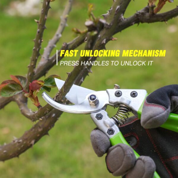 Garden Tools Set, 7 Piece, Stainless Steel Heavy Duty Gardening Tools with Wooden Handle, Including Garden Tote, Gloves, Trowel, Hand Weeder, Cultivator and More-Gardening Gifts for Women Men - Image 5