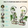 5 Tier Plant Stand Indoor with Grow Lights - Half Heart Shaped Plant Stands for Indoor Plants Multiple, Plant Shelf with 4 Hanging Hooks - Display Stand for Home Decor, Living Room, Balcony - Image 5