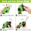 Cordless Grass Shear & Shrubbery Trimmer - 2 in 1 Handheld Hedge Trimmer 7.2V Electric Grass Cutter 2.0Ah Rechargeable Lithium-Ion Battery and USB Cable Included - Image 8