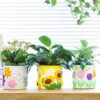 Colorful Bees and Sunflowers Plant Pots, Cute Unique Succulent Planters with Drainage, Rainbow Small Mushrooms Flower Planters Pots for Indoor Plants, Funny Eclectic Home Decor - Image 2