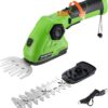 Cordless Grass Shear & Shrubbery Trimmer - 2 in 1 Handheld Hedge Trimmer 7.2V Electric Grass Cutter 2.0Ah Rechargeable Lithium-Ion Battery and USB Cable Included