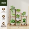 Plant Stand Indoor Plant Shelf Outdoor Wood Tiered Plant Rack for Multiple Plants 3 Tiers Ladder Plant Holder for 7 Plant Pots Boho Home Decor for Gardening Gifts - Image 5