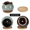 Succulent Pots, 4 Inch Ceramic Plant Pots and Drainage Hole with Bamboo Tray, Colorful Flower Planter Pot, Pack of 6 (Plants Not Included) - Image 4