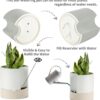 Self Watering Plant Pot: 8 Inch Ceramic Planter with Drainage Hole & Water Storage plus for Indoor & Outdoor Plants - Cylinder round Flower Pot for Succulent/Herbs/Violets - White & Brown - Image 3