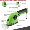 Cordless Grass Shear & Shrubbery Trimmer - 2 in 1 Handheld Hedge Trimmer 7.2V Electric Grass Cutter 2.0Ah Rechargeable Lithium-Ion Battery and USB Cable Included - Image 2
