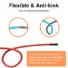 Hot/Cold Water Hose 5/8" X 50 Ft,Heavy Duty Red Garden Hose -50℉ to 190℉,Flexible & Lightweight Rubber Hoses with 3/4" Brass Fittings for Yard,Outdoor,Farm - Image 4