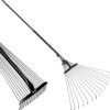 Garden Leaf Rake 64 Inch Adjustable Folding Leaves Rake Tools Metal Rake with Expandable Head from 7-22 Inch Expanding 15 Tines Shrub Rake to Collect Leaf & Poop among Lawn and Yards 1 Pack