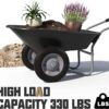 Enlarged 2-Wheel Wheelbarrow, Easy Loading and Dumping Garden Cart, Heavy Duty Utility Dump Cart for Outdoor Lawn Yard Farm Ranch, Black - Image 2