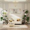 5 Tier Plant Stand Indoor with Grow Lights - Half Heart Shaped Plant Stands for Indoor Plants Multiple, Plant Shelf with 4 Hanging Hooks - Display Stand for Home Decor, Living Room, Balcony - Image 3