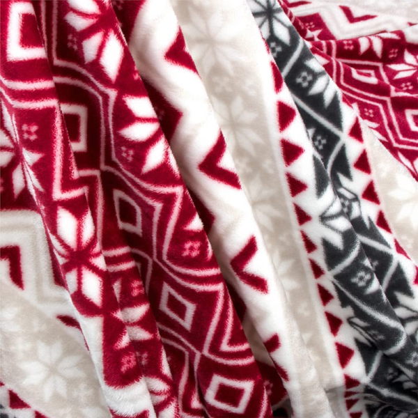 Christmas Throw Blanket | Holiday Christmas Red Fleece Blanket | Soft, Plush, Warm Winter Cabin Throw, 50X60 (Red Snowflakes) - Image 4