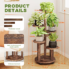 5 Tier Tall Plant Stand Indoor, Corner Wood Plant Shelf with Wheels for Multiple Plants, Tiered Flower Stand for Patio Garden Balcony Living Room Bedroom - Image 5