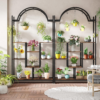 5-Tier Tall Indoor Plant Stand, 74.8'' Arched Metal Flower Shelf with Hanging Hooks, Large Bonsai Pots Display Rack for Indoor, Balcony, Living Room - Image 2