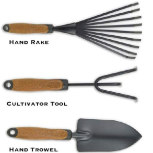 Garden Tool Set, 5 Pieces, Heavy Duty Powder Coated Steel, Cork Handle