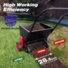 Lawn Drop Spreader, Compost Spreader, Peat Moss Spreader Push-Type Fertilizer Drop Spreaders with Rotate Blades, Push Garden Seeder with Adjustable Drop Rate Metal Mesh Basket for Lawn Feed - Image 5