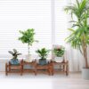 Wood Flower Stand Small Plant Stand Indoor Outdoor Plant Shelf Low Window Shelf for Plants Windowsill Plant Rack for Patio Balcony Hallway Garden (45.5”Long,Multiple Combination Way,4 Tiers) - Image 3