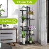 Plant Stand for Indoor Corner Tall 6 Potted Flower Bamboo Shelf Plants for Outdoor Plant Holder Display Rack for Living Room Balcony Bedroom(Black) - Image 6