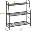 Plant Stand Outdoor Indoor 3-Tier Metal Waterproof Plant Shelf for Living Room Balcony Garden, Black - Image 6