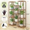 Plant Stand Indoor Outdoor, 11 Tier Reinforced Plant Shelf Tall for Multiple Plants, Large Wood Plant Rack Holder, Garden Shelves, Flower Stand for Living Room Patio Corner - Image 6