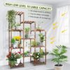 Plant Stand Indoor Outdoor, 10 Tire Tall Large Wood Plant Shelf Multi Tier Flower Stands,Garden Shelves Wooden Plant Display Holder Rack for Living Room Corner Balcony Office Lawn Patio - Image 4