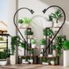 5 Tier Plant Stand Indoor with Grow Lights - Half Heart Shaped Plant Stands for Indoor Plants Multiple, Plant Shelf with 4 Hanging Hooks - Display Stand for Home Decor, Living Room, Balcony - Image 9