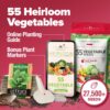 27,500+ Heirloom Vegetable & Fruits | 55 Variety Garden Survival Gear and Supplies Prepper Supplies | Non GMO Gardening Seed Starter Kit | Gifts for Men Women - Image 2
