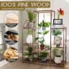 Plant Stand Indoor Outdoor Tall Shelf for Multiple Plants 8 Tiers 12 Pot Large Rack Pine Wood Corner Plant/Flower Holder for Room Corner Balcony - Image 2