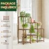 Plant Stand Indoor Plant Shelf Outdoor Wood Tiered Plant Rack for Multiple Plants 3 Tiers Ladder Plant Holder for 7 Plant Pots Boho Home Decor for Gardening Gifts - Image 7