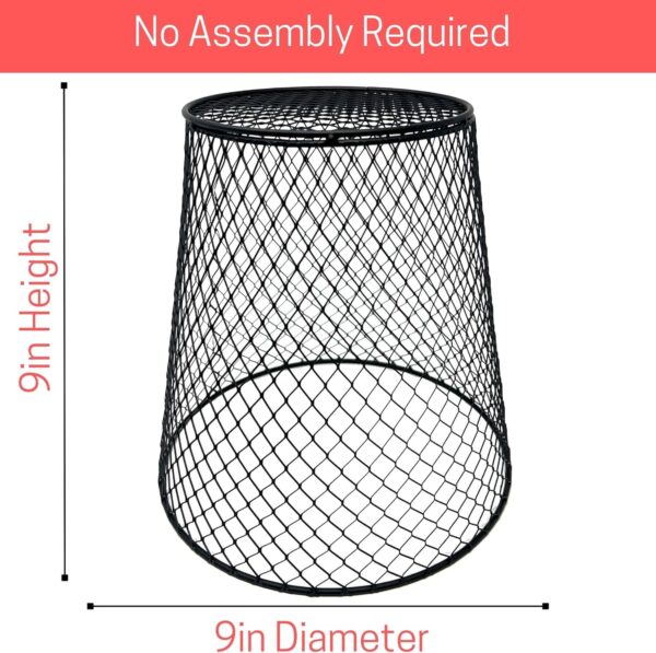 Chicken Wire Plant Cover – 6 Garden Cloche Baskets, Cage Protectors from Animals and Rabbits, Includes 18 Garden Stakes and 10 Waterproof Labels (Black) - Image 3
