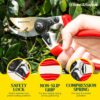 Enduropro Ergonomic Bypass Pruners - Professional Titanium Garden Shears - Heavy Duty Hand Pruning Scissor, Tree Trimmer, Gardening Tool, Branch, Hedge, Rose, Shrub & Bush Clippers - Image 4