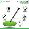 Black Rubber Mulch Border for Landscaping, 8' L X 2' W Roll, Natural-Looking Permanent Garden Barrier for Plants, Vegetables, and Flowers, Recycled and Sustainable, 16 Plastic Anchors Included - Image 7