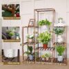 Plant Stand Indoor Outdoor Tall Shelf for Multiple Plants 8 Tiers 12 Pot Large Rack Pine Wood Corner Plant/Flower Holder for Room Corner Balcony - Image 3