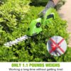 Cordless Grass Shear & Shrubbery Trimmer - 2 in 1 Handheld Hedge Trimmer 7.2V Electric Grass Cutter 2.0Ah Rechargeable Lithium-Ion Battery and USB Cable Included - Image 5