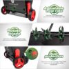 Lawn Drop Spreader, Compost Spreader, Peat Moss Spreader Push-Type Fertilizer Drop Spreaders with Rotate Blades, Push Garden Seeder with Adjustable Drop Rate Metal Mesh Basket for Lawn Feed - Image 3