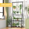 Plant Stand Indoor Outdoor, Heavy Duty Metal 3 Tiered Hanging Plant Shelf for Multiple Flower Planter Holder Tall Large Rack for Living Room Garden Balcony, Black - Image 4