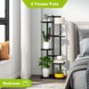 Plant Stand for Indoor Corner Tall 6 Potted Flower Bamboo Shelf Plants for Outdoor Plant Holder Display Rack for Living Room Balcony Bedroom(Black) - Image 5