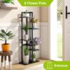 Plant Stand for Indoor Corner Tall 6 Potted Flower Bamboo Shelf Plants for Outdoor Plant Holder Display Rack for Living Room Balcony Bedroom(Black) - Image 4